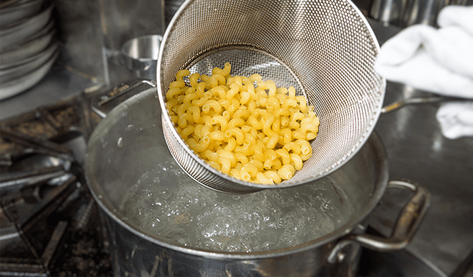When draining the pasta, make sure you save a cup of the pasta water. 