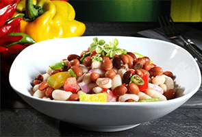 Three Bean Salad with roasted chicken & Italian dressing