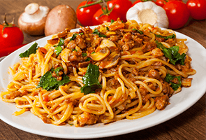 Spaghetti Bolognese with Mushroom